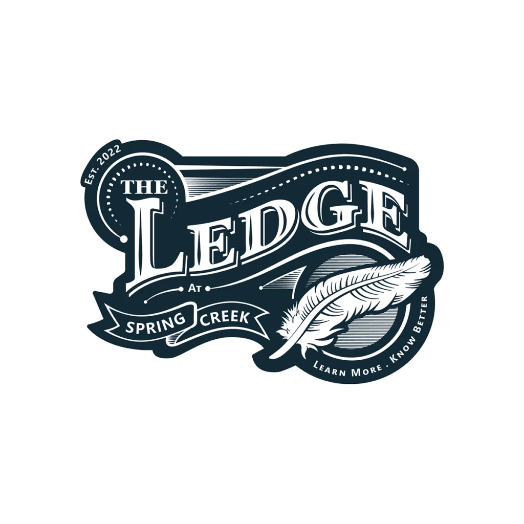 The Ledge logo, a feather mark with wordmark